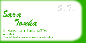 sara tomka business card